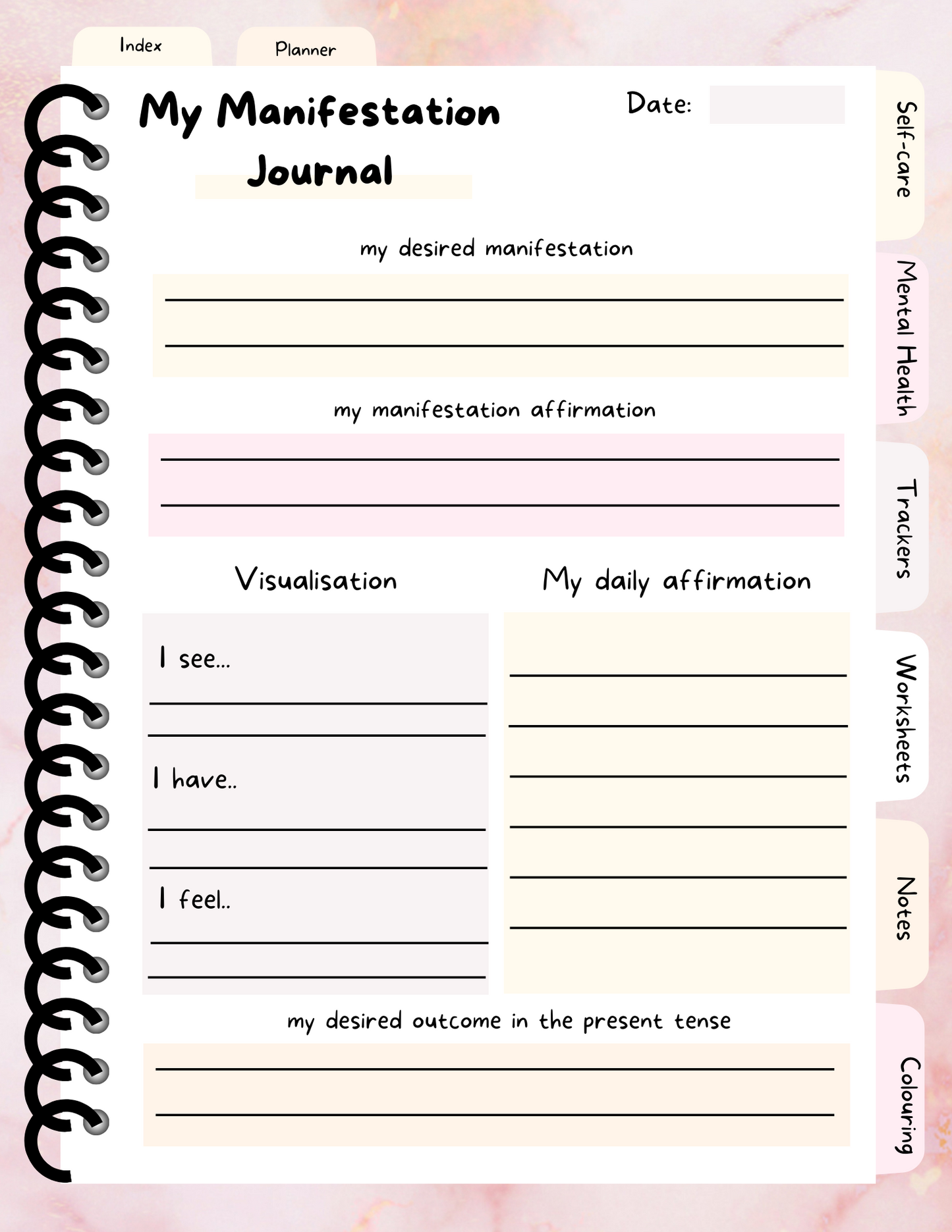 One day at a time self-care journal PDF